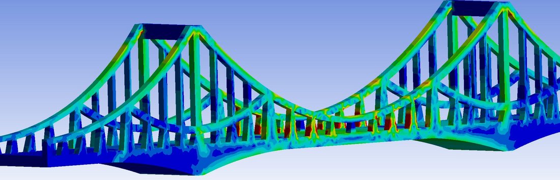 Bild vom Simulationsergebnis der Neutorbrücke in Ulm